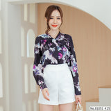 Vertier : No.81051 เสื้อแขนยาวพิมพ์ลาย | Printed Long Sleeve Blouse