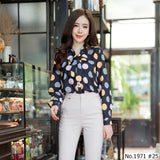 Maristar : No.1971 เสื้อแขนยาวพิมพ์ลาย | Printed Long Sleeve Blouse