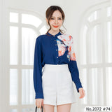 Maristar : No.2072 เสื้อแขนยาวพิมพ์ลาย | Printed Long Sleeve Blouse