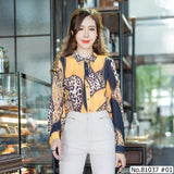 Vertier : No.81037 เสื้อแขนยาวพิมพ์ลาย | Printed Long Sleeve Blouse