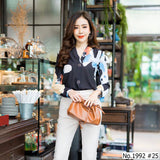 Maristar : No.1992 เสื้อแขนยาวพิมพ์ลาย | Printed Long Sleeve Blouse