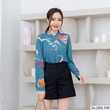 Miss Daisy : No.2068 เสื้อแขนยาวพิมพ์ลาย | Printed Long Sleeve Blouse