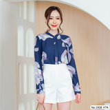 Maristar : No.1938 เสื้อแขนยาวพิมพ์ลาย | Printed Long Sleeve Blouse