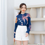 Miss Daisy : No.2068 เสื้อแขนยาวพิมพ์ลาย | Printed Long Sleeve Blouse
