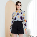 Miss Daisy : No.2037 เสื้อแขนยาวพิมพ์ลาย | Printed Long Sleeve Blouse