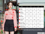 Vertier : No.81058 เสื้อแขนยาวพิมพ์ลาย | Printed Long Sleeve Blouse