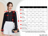 Maristar : No.2039 เสื้อแขนยาวสีพื้น | Solid Long Sleeve Blouse