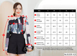 Vertier : No.81039 เสื้อแขนยาวพิมพ์ลาย | Printed Long Sleeve Blouse