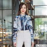 Maristar : No.2025 เสื้อแขนยาวพิมพ์ลาย | Printed Long Sleeve Blouse