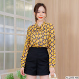 Maristar : No.2059 เสื้อแขนยาวพิมพ์ลาย | Printed Long Sleeve Blouse