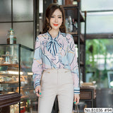 Vertier : No.81036 เสื้อแขนยาวพิมพ์ลาย | Printed Long Sleeve Blouse