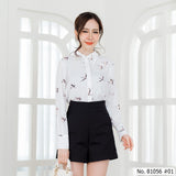 Vertier : No.81056 เสื้อแขนยาวพิมพ์ลาย | Printed Long Sleeve Blouse