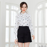 Miss Daisy : No.2069 เสื้อแขนยาวพิมพ์ลาย | Printed Long Sleeve Blouse