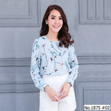 Maristar : No.1875 เสื้อแขนยาวพิมพ์ลาย | Printed Long Sleeve Blouse