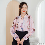 Maristar : No.2035 เสื้อแขนยาวพิมพ์ลาย | Printed Long Sleeve Blouse