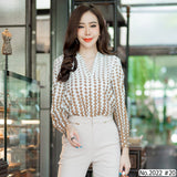 Maristar : No.2022 เสื้อแขนยาวพิมพ์ลาย | Printed Long Sleeve Blouse