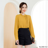 Miss Daisy : No.2050 เสื้อแขนยาวสีพื้น | Solid Long Sleeve Blouse
