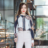 Vertier : No.81037 เสื้อแขนยาวพิมพ์ลาย | Printed Long Sleeve Blouse