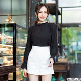 Miss Daisy : No.2065 เสื้อแขนยาวสีพื้น | Solid Long Sleeve Blouse