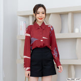 Miss Daisy : No.2067 เสื้อแขนยาวพิมพ์ลาย | Printed Long Sleeve Blouse