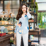 Maristar : No.1992 เสื้อแขนยาวพิมพ์ลาย | Printed Long Sleeve Blouse