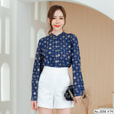 Miss Daisy : No.2058 เสื้อแขนยาวพิมพ์ลาย | Printed Long Sleeve Blouse
