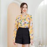 Miss Daisy : No.2055 เสื้อแขนยาวพิมพ์ลาย | Printed Long Sleeve Blouse