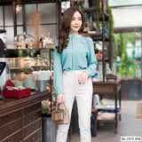 Maristar : No.1973 เสื้อแขนยาวสีพื้น | Solid Long Sleeve Blouse