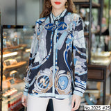 Maristar : No.2025 เสื้อแขนยาวพิมพ์ลาย | Printed Long Sleeve Blouse