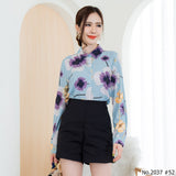 Miss Daisy : No.2037 เสื้อแขนยาวพิมพ์ลาย | Printed Long Sleeve Blouse