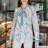 Vertier : No.81036 เสื้อแขนยาวพิมพ์ลาย | Printed Long Sleeve Blouse