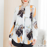 Maristar : No.2053 เสื้อแขนยาวพิมพ์ลาย | Printed Long Sleeve Blouse