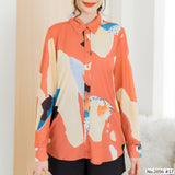 Maristar : No.2056 เสื้อแขนยาวพิมพ์ลาย | Printed Long Sleeve Blouse