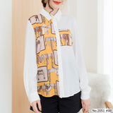 Maristar : No.2051 เสื้อแขนยาวพิมพ์ลาย | Printed Long Sleeve Blouse