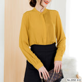 Miss Daisy : No.2050 เสื้อแขนยาวสีพื้น | Solid Long Sleeve Blouse