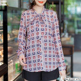 Vertier : No.81057 เสื้อแขนยาวพิมพ์ลาย | Printed Long Sleeve Blouse
