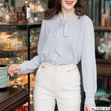 Maristar : No.1953 เสื้อแขนยาวสีพื้น | Solid Long Sleeve Blouse