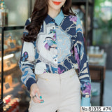 Vertier : No.81035 เสื้อแขนยาวพิมพ์ลาย | Printed Long Sleeve Blouse