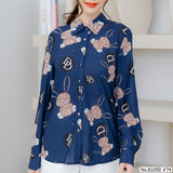 Vertier : No.81050 เสื้อแขนยาวพิมพ์ลาย | Printed Long Sleeve Blouse