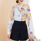 Maristar : No.1938 เสื้อแขนยาวพิมพ์ลาย | Printed Long Sleeve Blouse