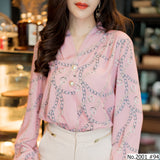 Maristar : No.2001 เสื้อแขนยาวพิมพ์ลาย | Printed Long Sleeve Blouse