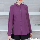 Maristar : No.2077 เสื้อแขนยาวสีพื้น | Solid Long Sleeve Blouse