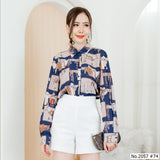 Maristar : No.2057 เสื้อแขนยาวพิมพ์ลาย | Printed Long Sleeve Blouse
