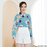 Miss Daisy : No.2037 เสื้อแขนยาวพิมพ์ลาย | Printed Long Sleeve Blouse