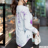 Vertier : No.81055 เสื้อแขนยาวพิมพ์ลาย | Printed Long Sleeve Blouse