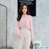 Maristar : No.2015 เสื้อแขนยาวสีพื้น | Solid Long Sleeve Blouse