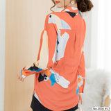 Maristar : No.2056 เสื้อแขนยาวพิมพ์ลาย | Printed Long Sleeve Blouse