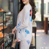 Maristar : No.1969 เสื้อแขนยาวพิมพ์ลาย | Printed Long Sleeve Blouse