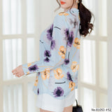 Vertier : No.81053 เสื้อแขนยาวพิมพ์ลาย | Printed Long Sleeve Blouse