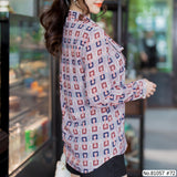 Vertier : No.81057 เสื้อแขนยาวพิมพ์ลาย | Printed Long Sleeve Blouse